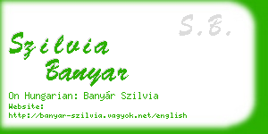 szilvia banyar business card